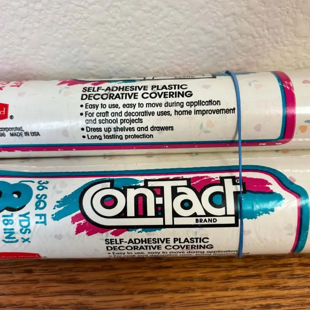 NWT Con-Tact Peti Fleur Self-Adhesive Plastic Covering Rolls Lot of 2 - New